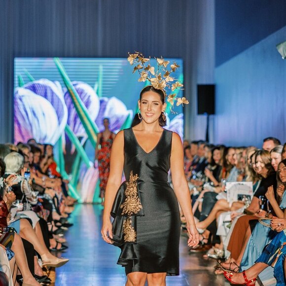 Badgley Mischka Black Side Ruffle Sheath Dress - Picture 1 of 12